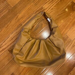 Time and Tru Tan Neutral Light Brown Faux Leather Slouchy Shoulder Bag Purse NEW